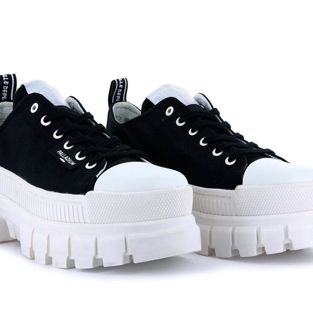 Palladium REVOLT LO TX Black and White Chunky Platform Sneakers